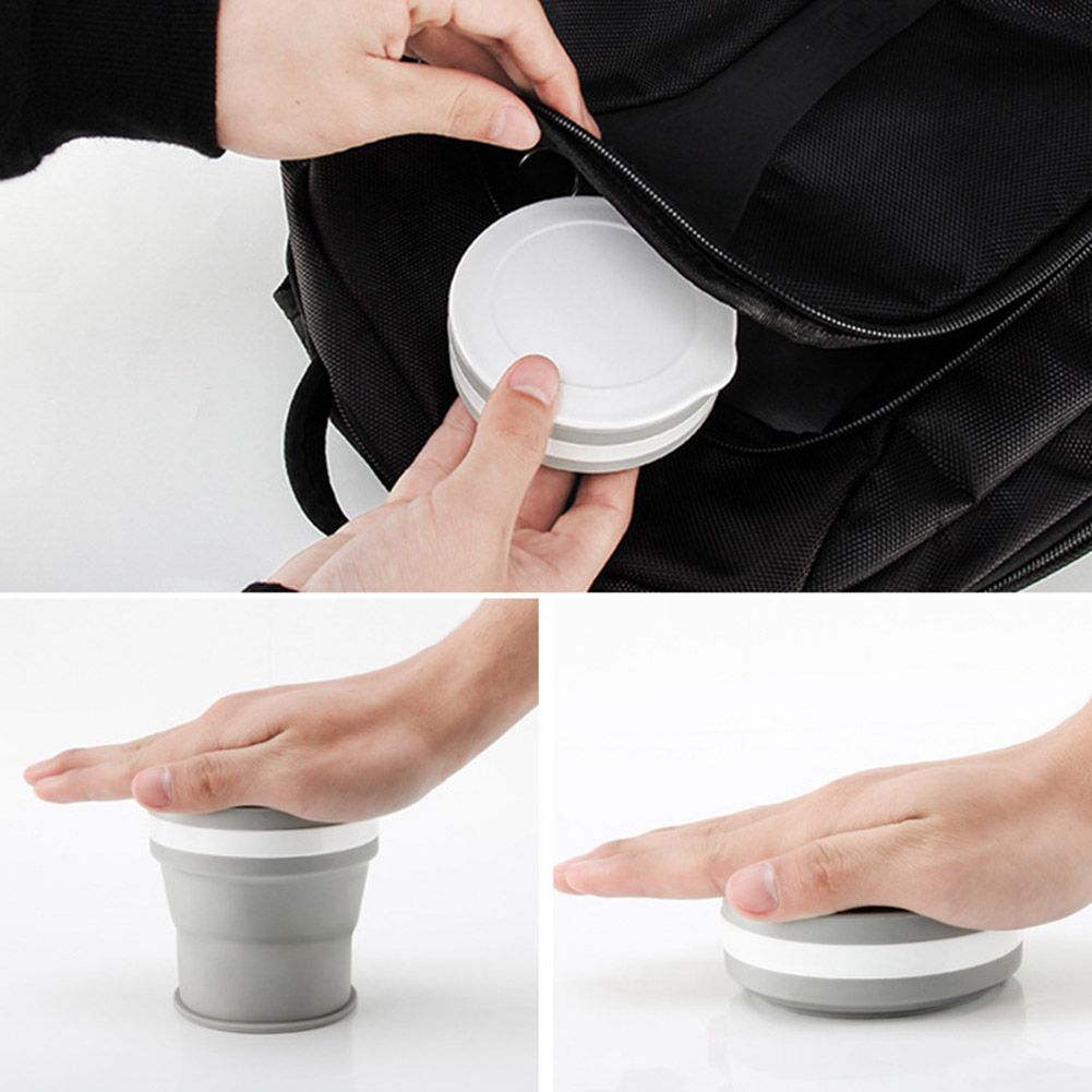 Silicone Collapsible Cup Portable Telescopic Drinking Cup with Cover for Travel Camping