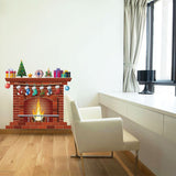 Christmas Fireplace Wall Decals DIY Home Decor Living Room Sticker Bedroom Decoration Nursery Wallpaper