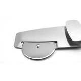 3 in 1 Pizza Cutter Wheel Serrated Edge Serving Spatula with Clip Stainless Steel Pizza Cutter Pizza Grater - Top-Down View