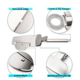 3 in 1 Pizza Cutter Wheel Serrated Edge Serving Spatula with Clip Stainless Steel Pizza Cutter Pizza Grater