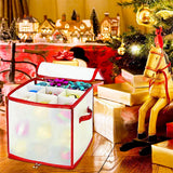 Transparent Storage Organizer Case for Storing Xmas LED Lights Garlands Christmas Tree Decorations - Close-Up Angle