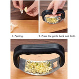 Garlic Press Stainless Steel 2 In 1 Garlic Cutter and Bottle Opener Manual Garlic Cutter Smasher Crusher