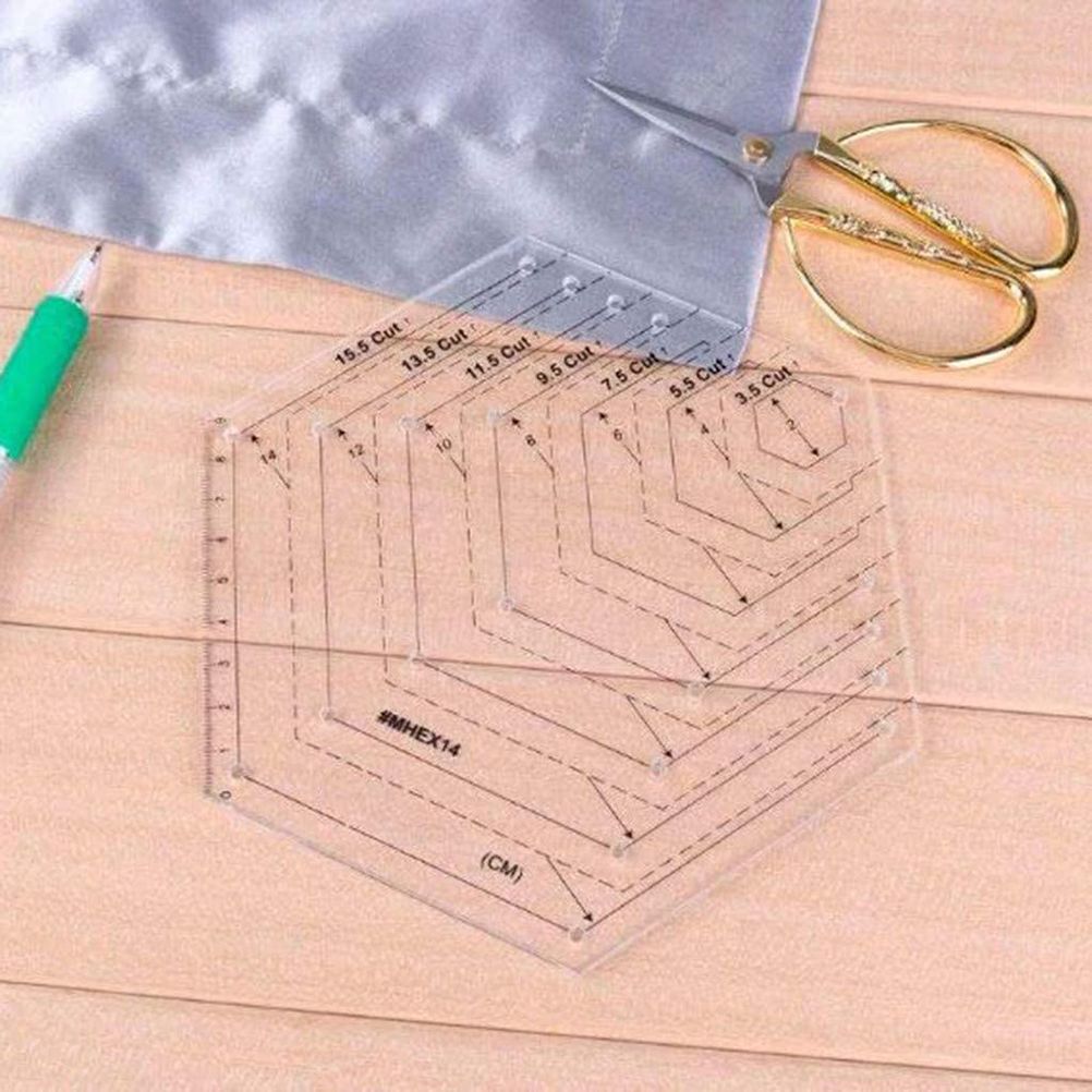 4 pcs/set Sewing Ruler Acrylic Handmade Quilt Templates Stencil Grade Ruler Triangles Hexago Patchwork Rulers DIY Sewing Tools