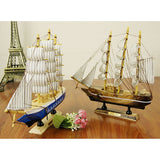 24CM Wooden Sailboat Model Nautical Decoration Theme Gift Home Office - Top-Down View