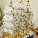 24CM Wooden Sailboat Model Nautical Decoration Theme Gift Home Office - Low Angle