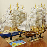 24CM Wooden Sailboat Model Nautical Decoration Theme Gift Home Office