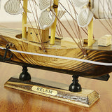 24CM Wooden Sailboat Model Nautical Decoration Theme Gift Home Office - Extra Image