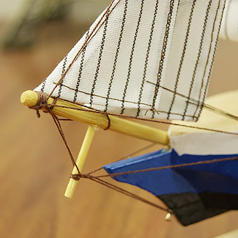 24CM Wooden Sailboat Model Nautical Decoration Theme Gift Home Office