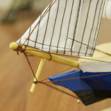 24CM Wooden Sailboat Model Nautical Decoration Theme Gift Home Office - Extra Image