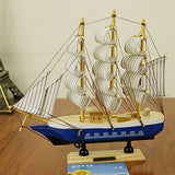 24CM Wooden Sailboat Model Nautical Decoration Theme Gift Home Office