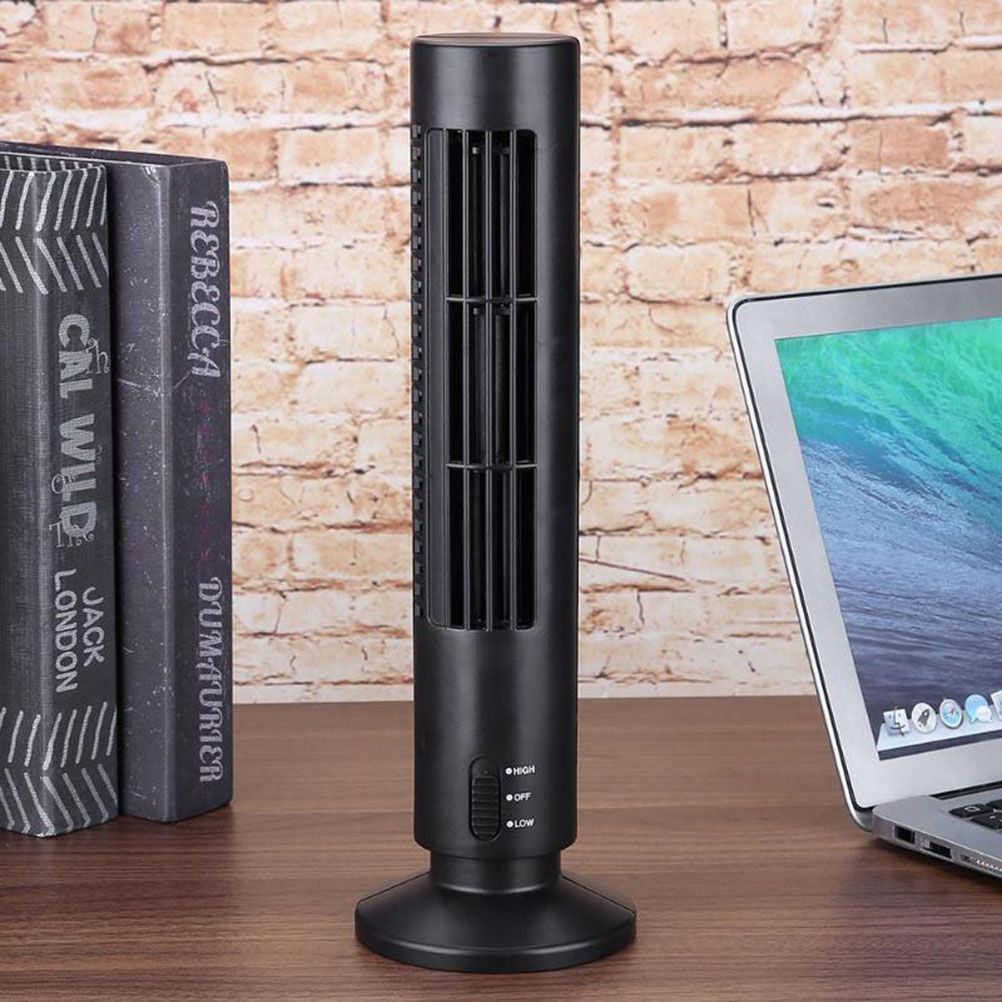Portable Air Cooler Vertical Bladeless Fan USB Desktop Air Conditioner Fan Mini Cooling Tower Fan for Home Office