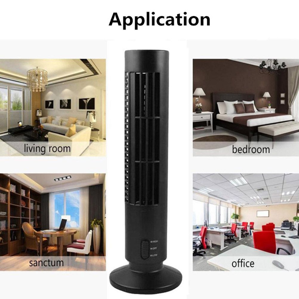 Portable Air Cooler Vertical Bladeless Fan USB Desktop Air Conditioner Fan Mini Cooling Tower Fan for Home Office