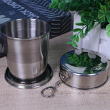 240ml Portable Retractable Water Cup Stainless Steel Wine Folding Cup Mini Glass Telescopic Folded Mug