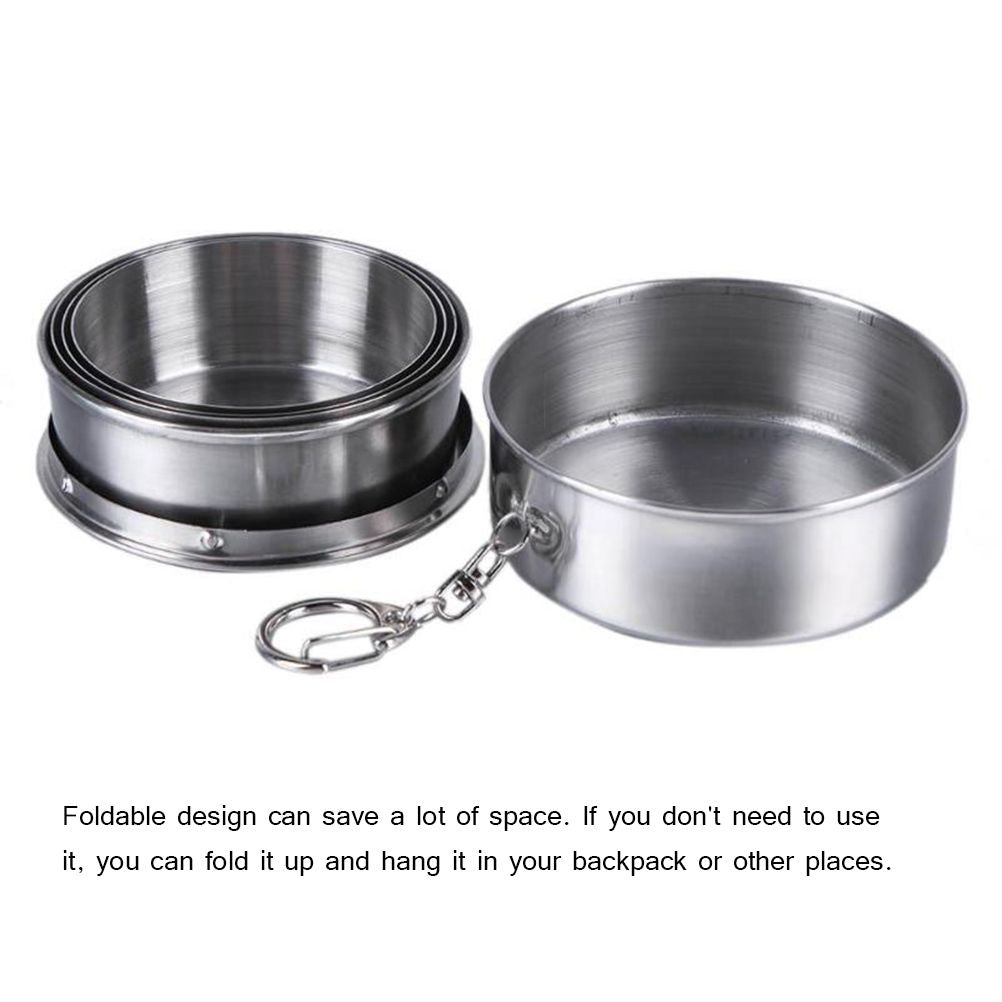 240ml Portable Retractable Water Cup Stainless Steel Wine Folding Cup Mini Glass Telescopic Folded Mug
