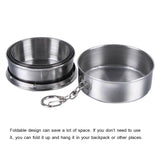 240ml Portable Retractable Water Cup Stainless Steel Wine Folding Cup Mini Glass Telescopic Folded Mug - Rear View