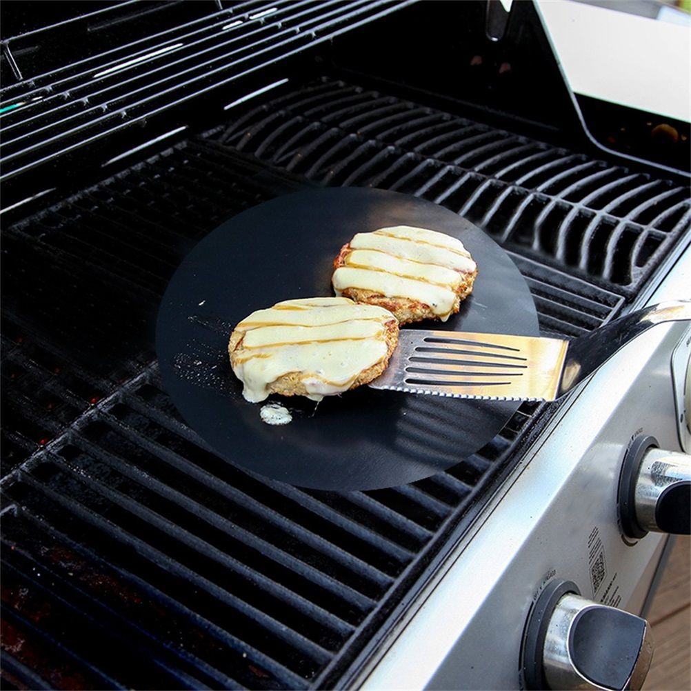 2 PCS Reusable Non Stick 40cm Round Barbecue Grill Matte Baking Mat