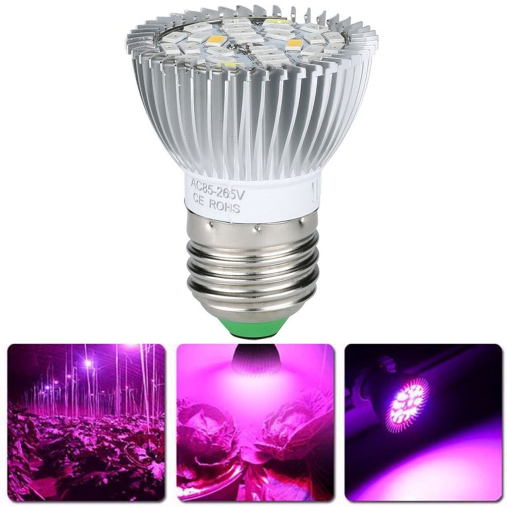 LED Plant Grow Light Bulb E27 Base Grow Light Bulbs Indoor 28W Plants Growing Light Bulb Lamp for Vegetables Greenhouse and Hydroponic