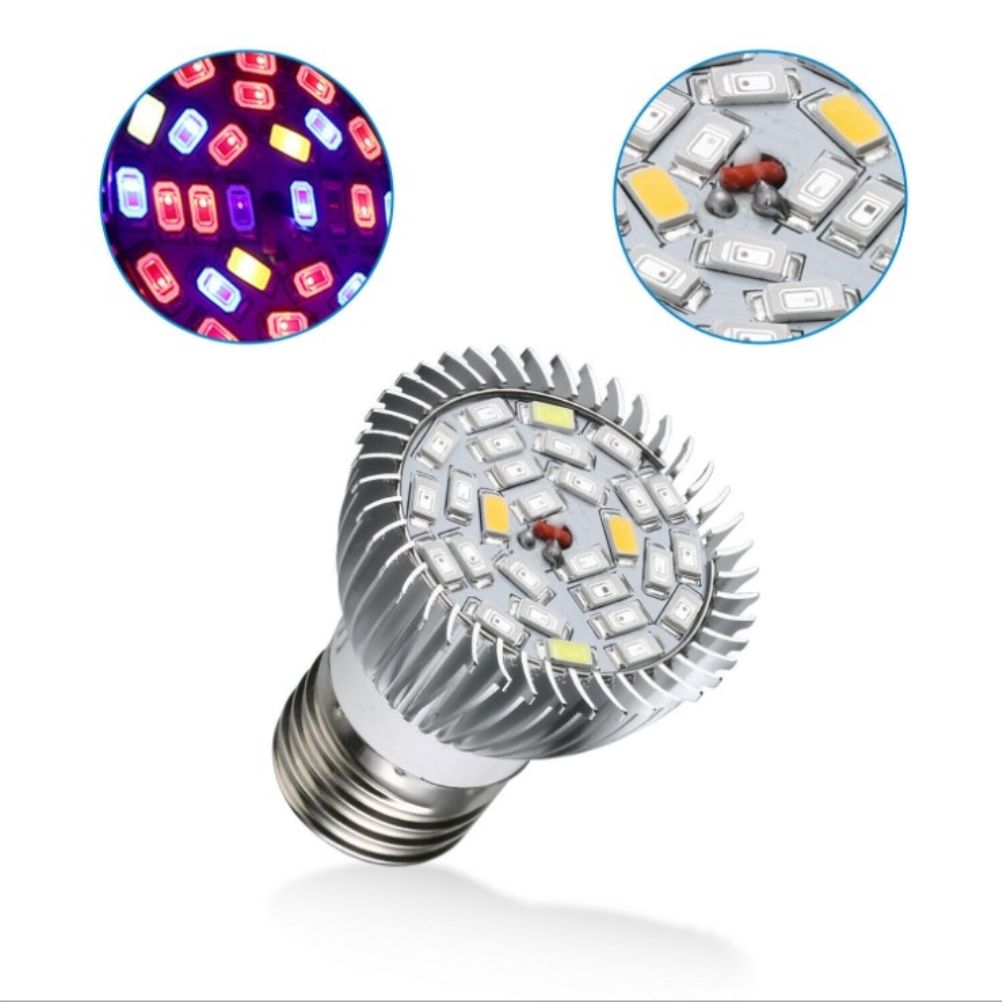 LED Plant Grow Light Bulb E27 Base Grow Light Bulbs Indoor 28W Plants Growing Light Bulb Lamp for Vegetables Greenhouse and Hydroponic