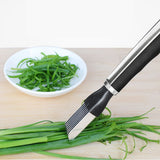 Manual Food Chopper Stainless Steel Scallion Cutter Durable Convenient Kitchen Gadget Tool - 45-Degree Angle