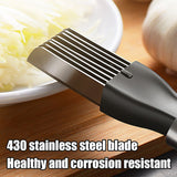 Manual Food Chopper Stainless Steel Scallion Cutter Durable Convenient Kitchen Gadget Tool - Close-Up Angle