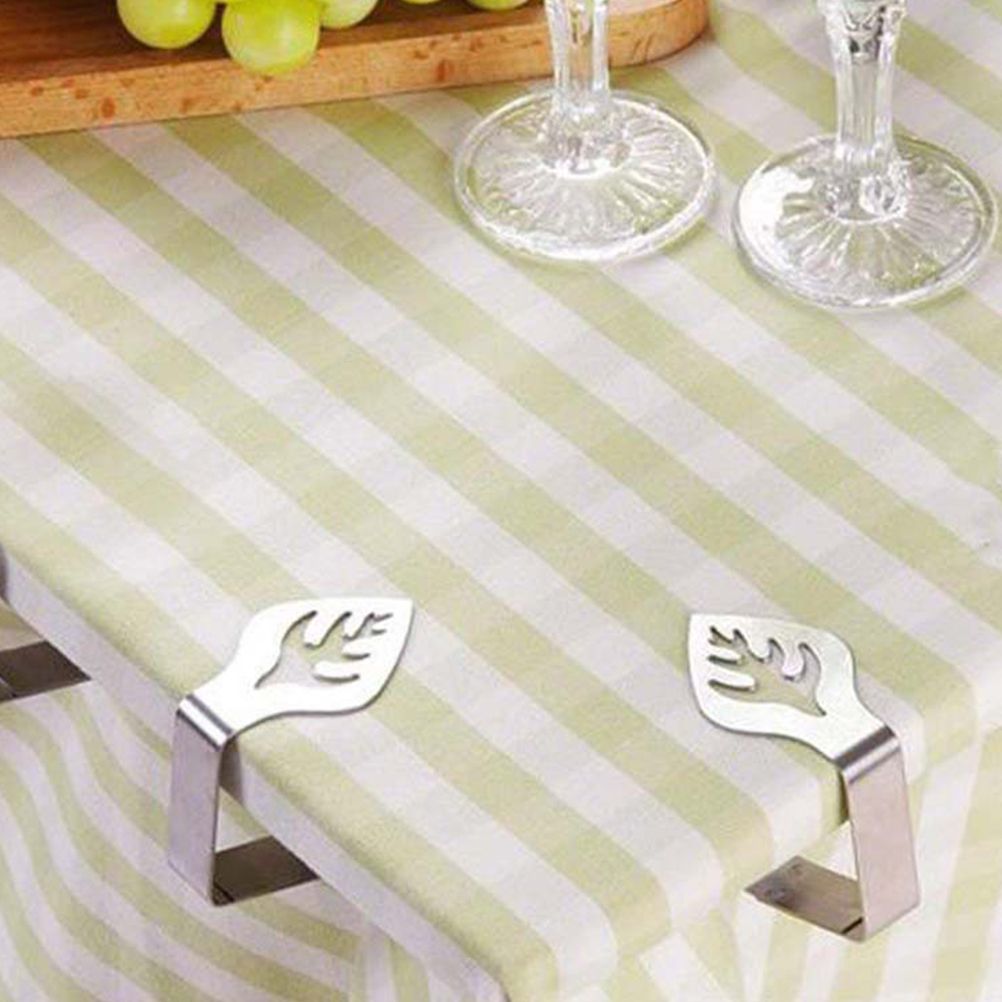 4Pcs Stainless Steel Tablecloth Clips Adjustable Table Cloth Holder Clamps for Home Wedding Party Picnic