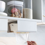 Kitchen Toilet Paper Box Adhesive Wall Mounted Paper Towel Holder Toilet Tissue Box - Side View
