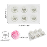 6 Cavity Rose Mousse Cake Mold Holiday Party DIY Hand Soap Chocolate Baking Mold - Front View