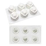 6 Cavity Rose Mousse Cake Mold Holiday Party DIY Hand Soap Chocolate Baking Mold