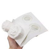 6 Cavity Rose Mousse Cake Mold Holiday Party DIY Hand Soap Chocolate Baking Mold - Top-Down View