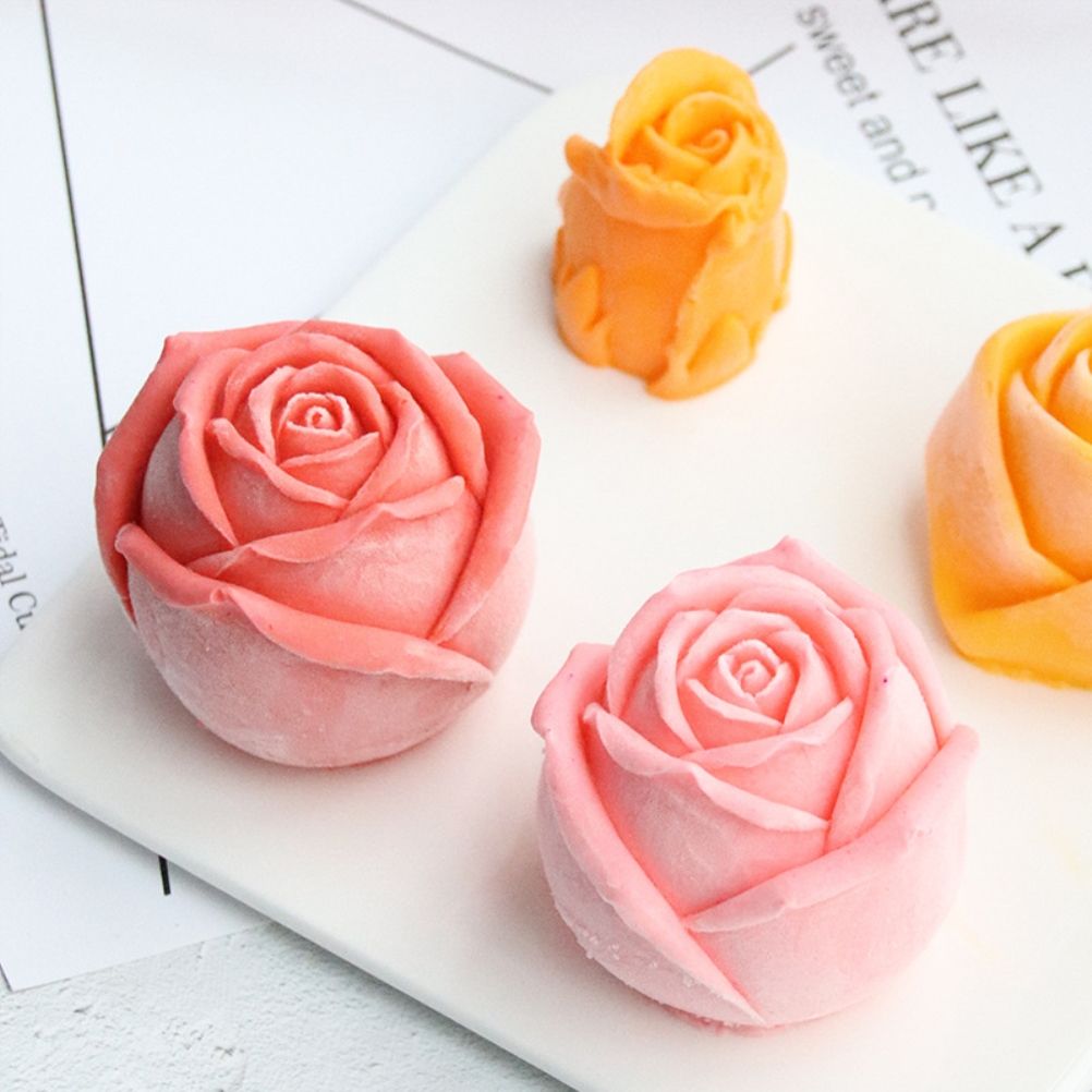 6 Cavity Rose Mousse Cake Mold Holiday Party DIY Hand Soap Chocolate Baking Mold