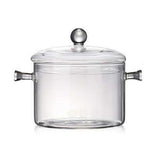 Glass Pasta Noodles Bowls Heat Resistant Glass Cooking Pot with Lid Sauce Pan for Soup Pasta Baby Food
