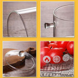 Glass Pasta Noodles Bowls Heat Resistant Glass Cooking Pot with Lid Sauce Pan for Soup Pasta Baby Food - Top-Down View