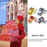 4 Rolls 2m Organza Ribbon Bling Star Printed Ribbons for Wedding Gift Package Christmas Decoration - Side View