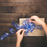 4 Rolls 2m Organza Ribbon Bling Star Printed Ribbons for Wedding Gift Package Christmas Decoration - Extra Image