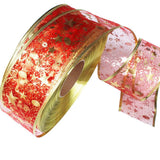 4 Rolls 2m Organza Ribbon Bling Star Printed Ribbons for Wedding Gift Package Christmas Decoration