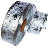 4 Rolls 2m Organza Ribbon Bling Star Printed Ribbons for Wedding Gift Package Christmas Decoration - Extra Image