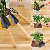 10 Pcs Gardening Bonsai Tools Set Succulent Garden Hand Tool Kit Plant Tool with Shovels Rakes Fork Scissor Cleaning Brush