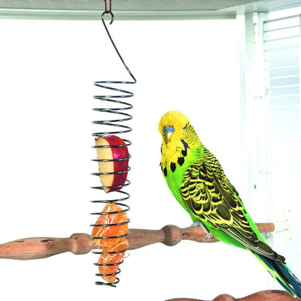Stainless Steel Bird Fruit Vegetable Holder Bird Food Basket Skewers for Parrots Cockatiels Birds
