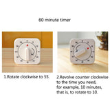 60 Minutes Timer Kitchen Timer Reminder Convenient Countdown Timer Mechanical Timer - Top-Down View