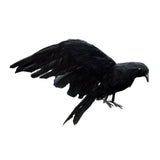 Black Crow Decoration Halloween Realistic Feathered Crows Haunted House Decor for Party Decoration Supplies - Side View