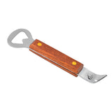 2 PCS Stainless Steel Can Opener Punch Bottle Beer Opener with Wood Handle - Side View