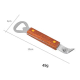 2 PCS Stainless Steel Can Opener Punch Bottle Beer Opener with Wood Handle - 45-Degree Angle