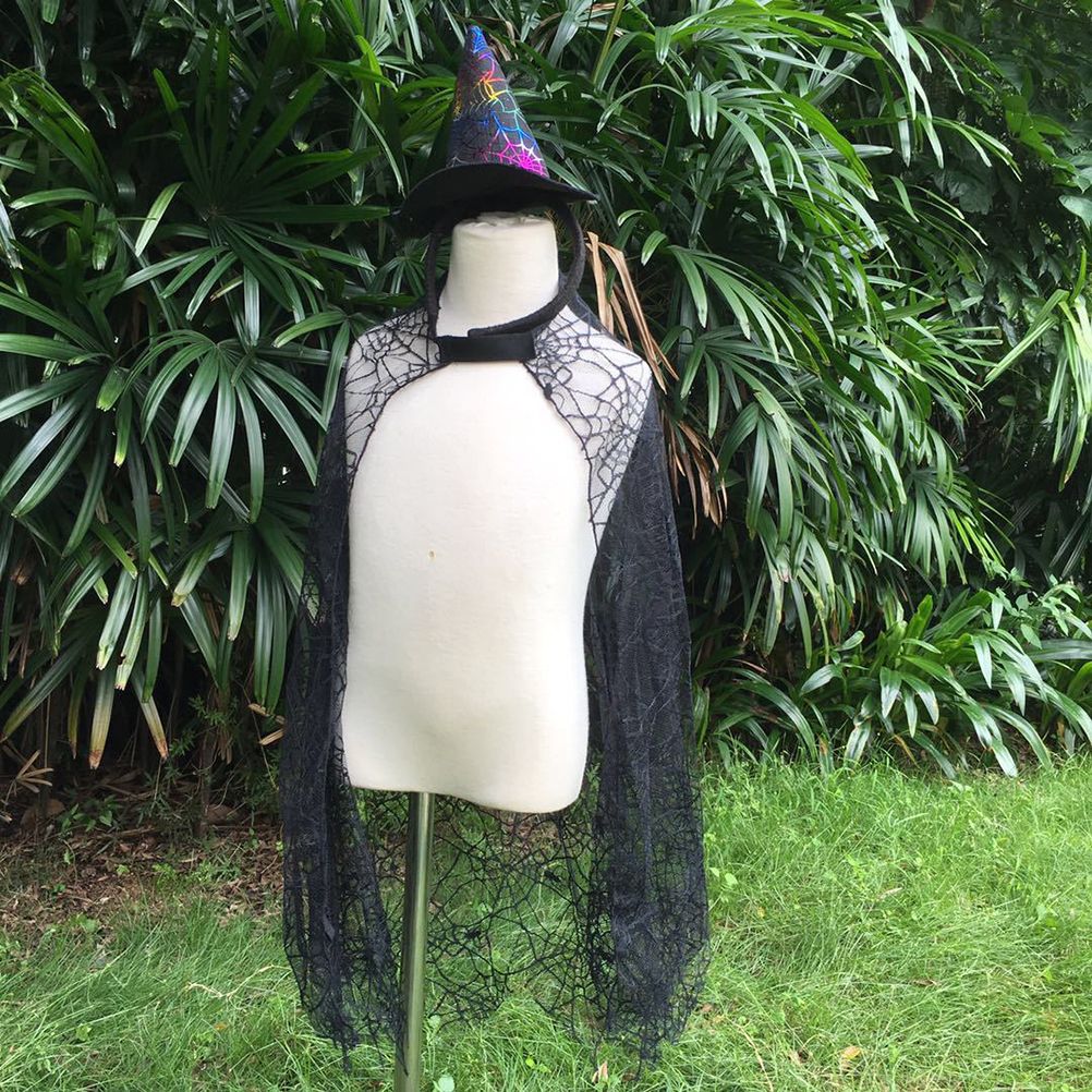 Halloween Cobweb Cloak Children Cosplay Costume Masquerade Performance Costume Spider Cloak