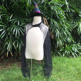 Halloween Cobweb Cloak Children Cosplay Costume Masquerade Performance Costume Spider Cloak - Side View