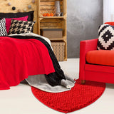 Red Heart Shape Rug Valentine Decorative Mat Durable Area Rug Pad Home Doormats for Bathroom Door Bedroom