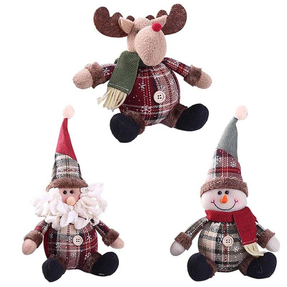 Fashion Cute Santa Snowman Deer Shaped Doll Christmas Doll Christmas Tree Hanging Ornament