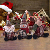 Fashion Cute Santa Snowman Deer Shaped Doll Christmas Doll Christmas Tree Hanging Ornament - Close-Up Angle