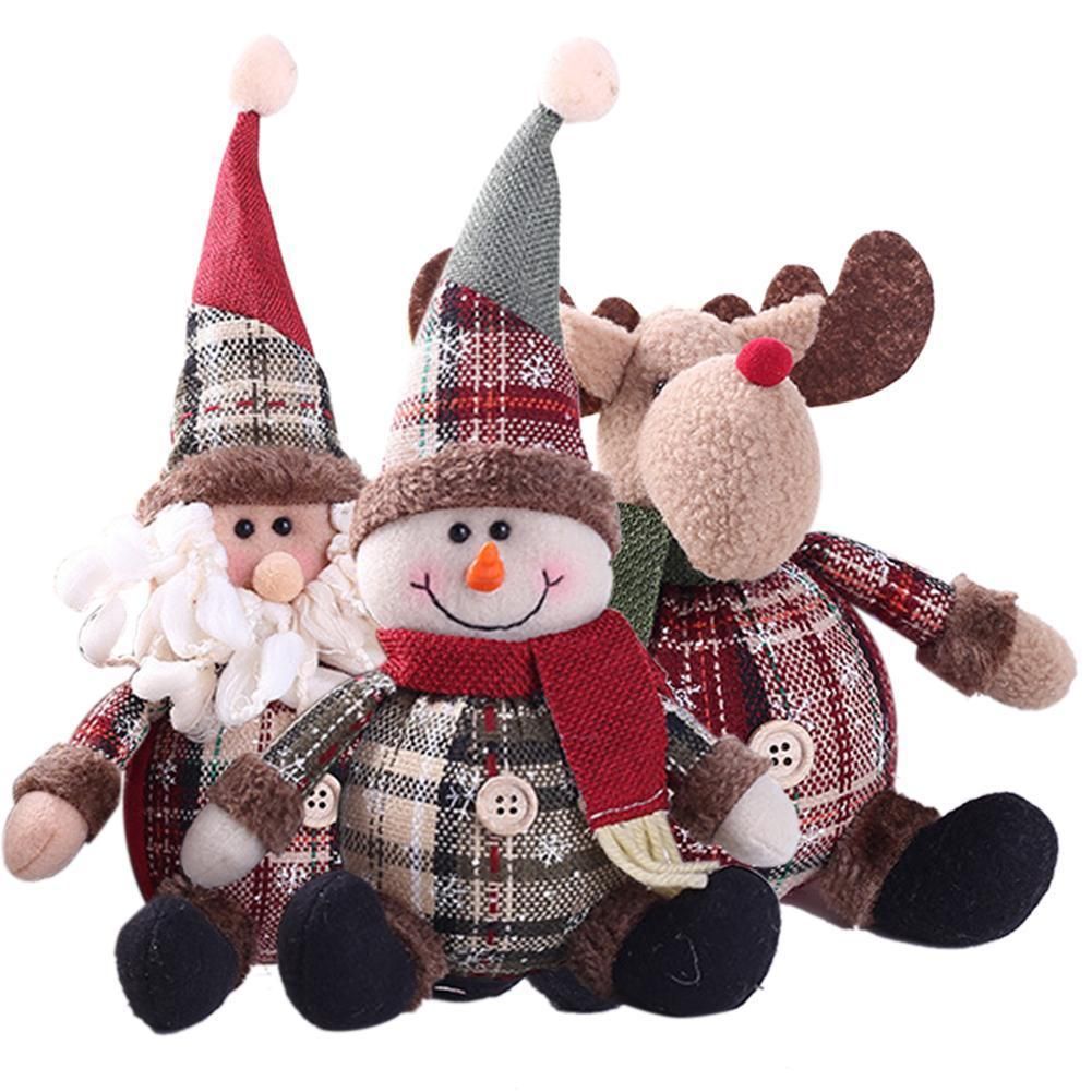 Fashion Cute Santa Snowman Deer Shaped Doll Christmas Doll Christmas Tree Hanging Ornament