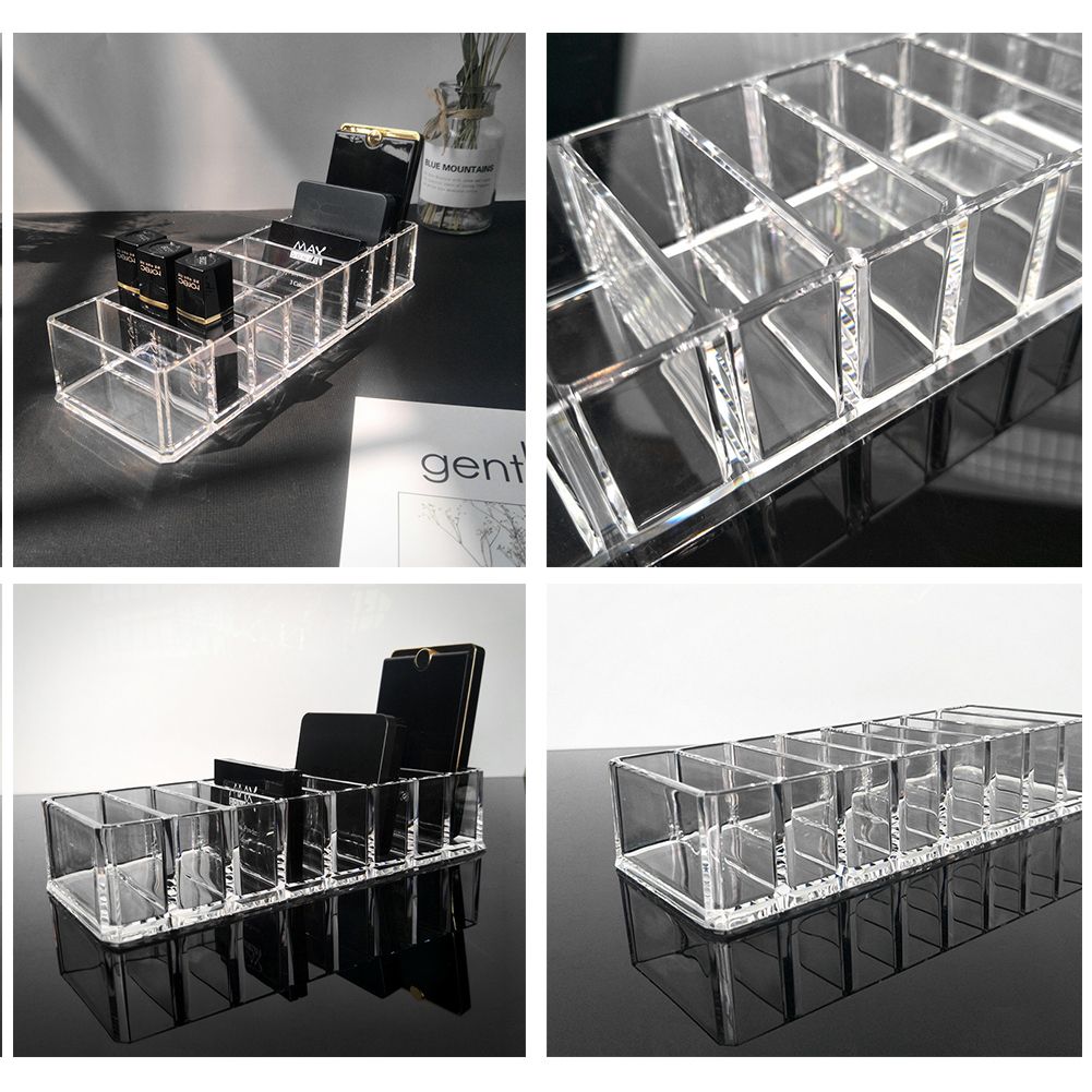 8 Slots Cosmetic Organizer Powder Storage Box Household Women Makeup Tool Case Cosmetic Storage Container