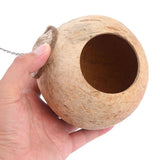 1PC Natural Coconut Shell Bird Nest Pet Bird Feeder Toy with 6cm Hole - Side View